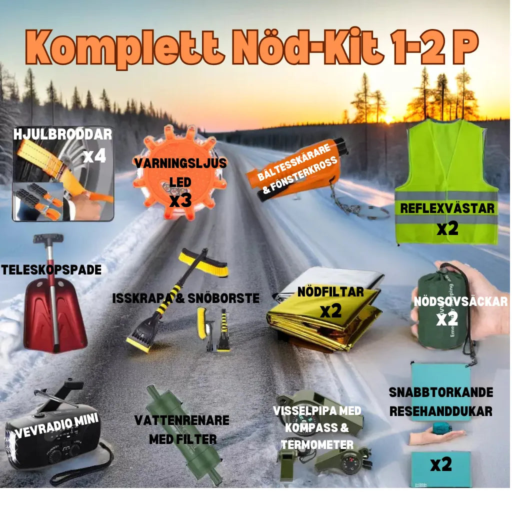 Vinter-Överlevnadskit för Bilen - Komplett Kit