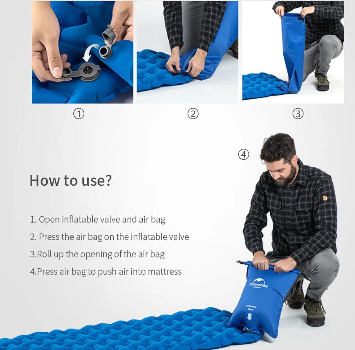 Lightweight Sleeping Pad with Pump Sack