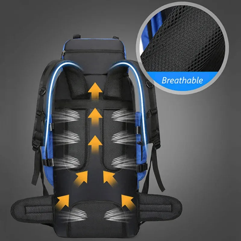 Hiking backpack 90 Liters with Rain Cover