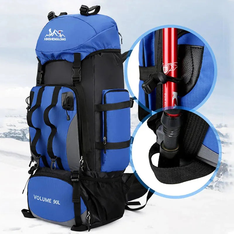 Hiking Backpack 90L with Rain Cover - Cheap, Spacious & Waterproof!