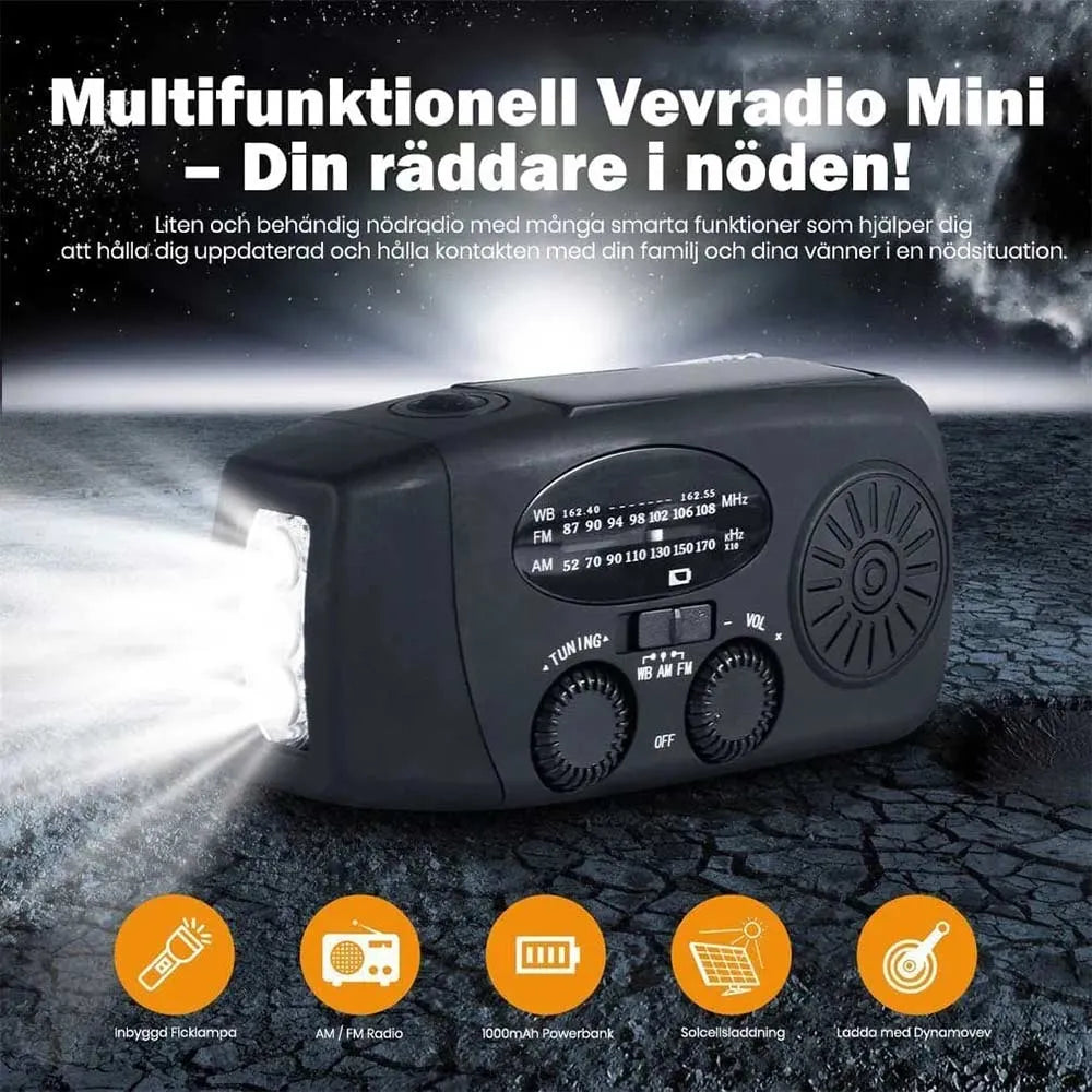 Multifunktionell Nödradio Mini