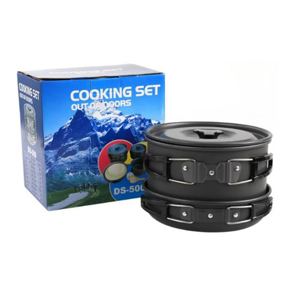 Camping Pots &amp; Frying Pan Set (4-5 Pers)