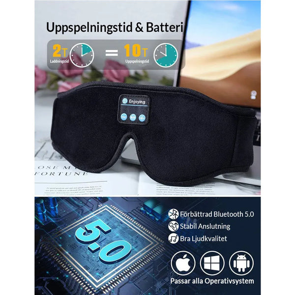 Bluetooth sovmask 3D med hörlurar - preparedsweden